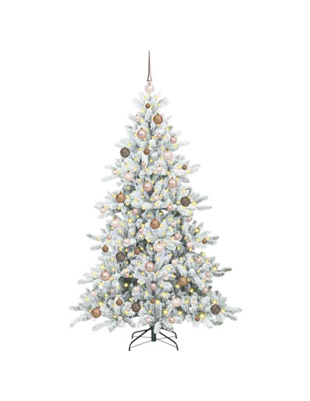 Albero di Natale Artificiale con Rami Pieghevoli Bianco 180 cm