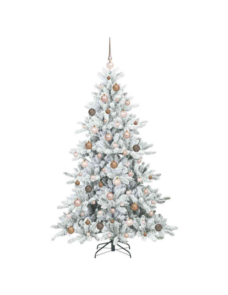 Albero di Natale Artificiale con Rami Pieghevoli Bianco 180 cm