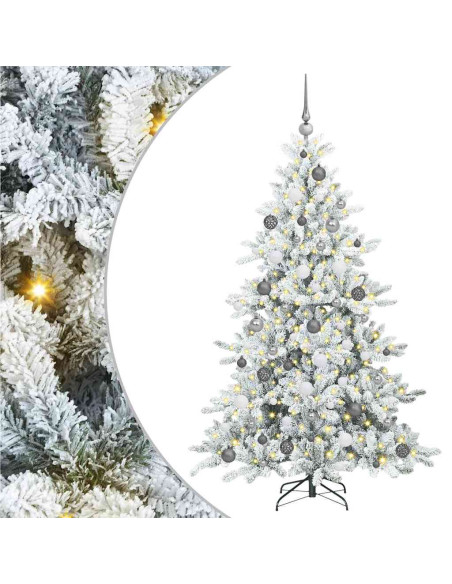 Albero di Natale Artificiale con Rami Pieghevoli Bianco 180 cm