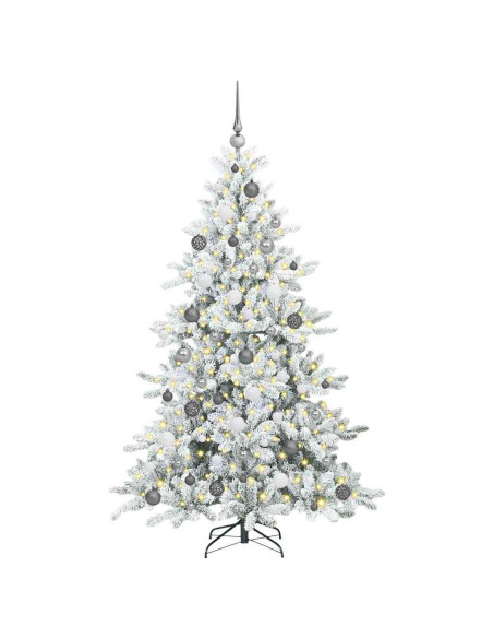 Albero di Natale Artificiale con Rami Pieghevoli Bianco 180 cm