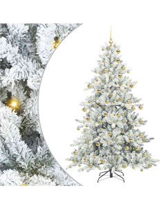 Albero di Natale Artificiale con Rami Pieghevoli Bianco 180 cm 2