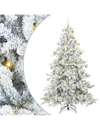 Albero di Natale Artificiale con Rami Pieghevoli Bianco 180 cm