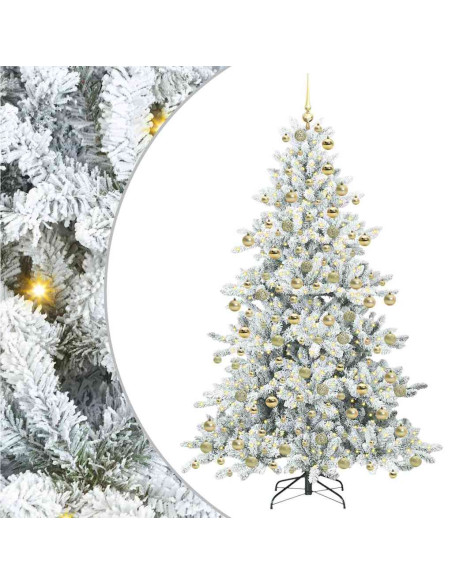 Albero di Natale Artificiale con Rami Pieghevoli Bianco 180 cm