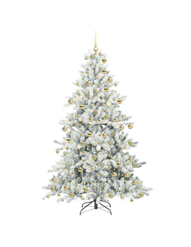 Albero di Natale Artificiale con Rami Pieghevoli Bianco 180 cm