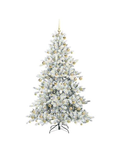 Albero di Natale Artificiale con Rami Pieghevoli Bianco 180 cm