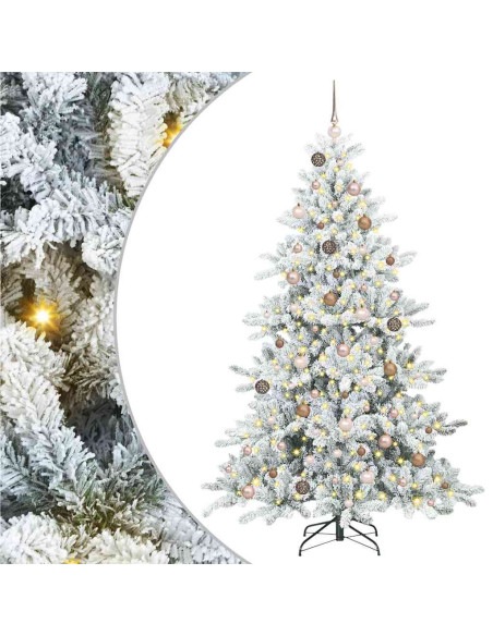 Albero di Natale Artificiale con Rami Pieghevoli Bianco 210 cm