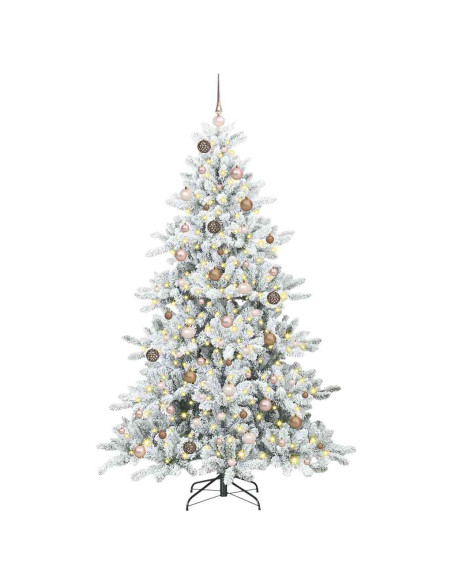 Albero di Natale Artificiale con Rami Pieghevoli Bianco 210 cm