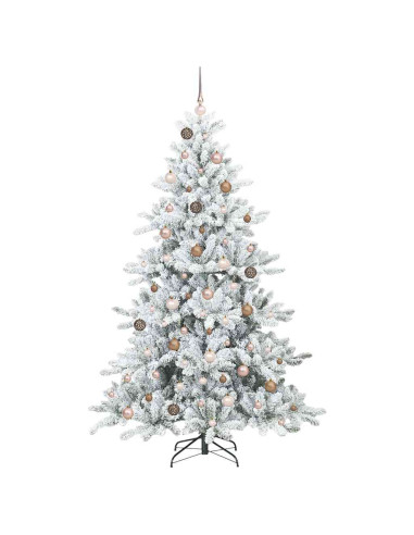 Albero di Natale Artificiale con Rami Pieghevoli Bianco 210 cm