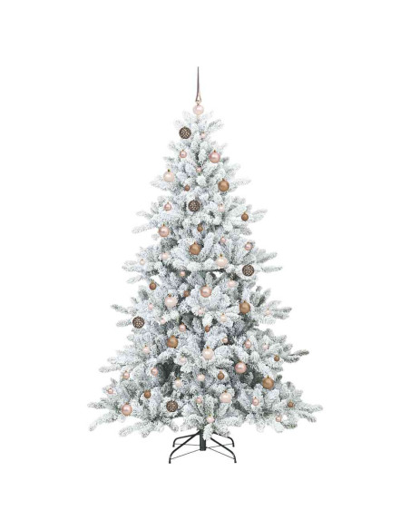 Albero di Natale Artificiale con Rami Pieghevoli Bianco 210 cm