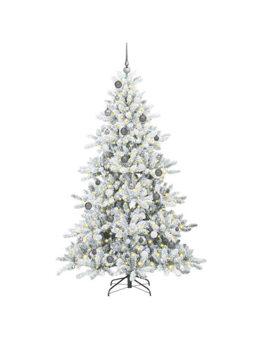 Albero di Natale Artificiale con Rami Pieghevoli Bianco 210 cm