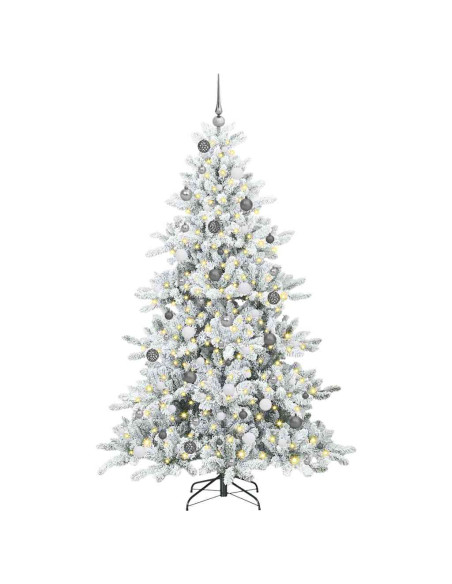 Albero di Natale Artificiale con Rami Pieghevoli Bianco 210 cm