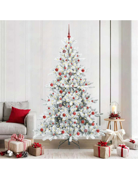 Albero di Natale Artificiale con Rami Pieghevoli Bianco 210 cm