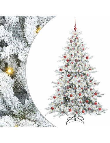 Albero di Natale Artificiale con Rami Pieghevoli Bianco 210 cm