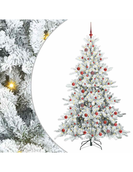 Albero di Natale Artificiale con Rami Pieghevoli Bianco 210 cm