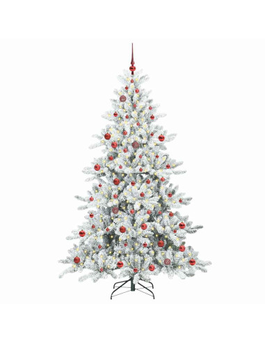 Albero di Natale Artificiale con Rami Pieghevoli Bianco 210 cm