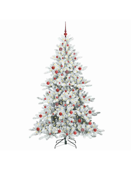 Albero di Natale Artificiale con Rami Pieghevoli Bianco 210 cm
