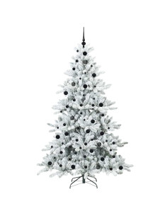 Albero di Natale Artificiale con Rami Pieghevoli Bianco 210 cm 2