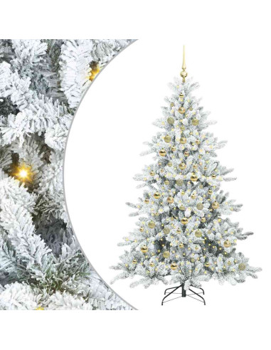 Albero di Natale Artificiale con Rami Pieghevoli Bianco 210 cm
