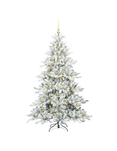 Albero di Natale Artificiale con Rami Pieghevoli Bianco 210 cm