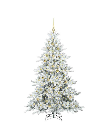 Albero di Natale Artificiale con Rami Pieghevoli Bianco 210 cm
