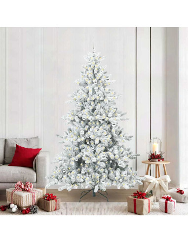 Albero di Natale Artificiale con Rami Pieghevoli Bianco 210 cm