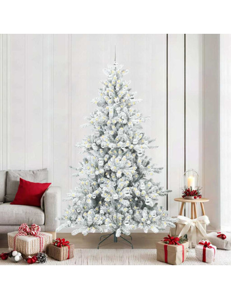 Albero di Natale Artificiale con Rami Pieghevoli Bianco 210 cm
