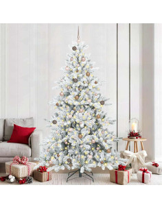 Albero di Natale Artificiale con Rami Pieghevoli Bianco 240 cm 2
