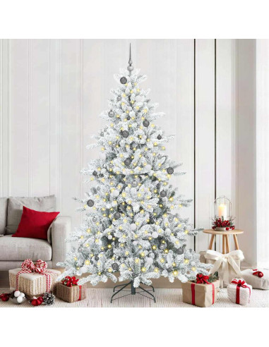 Albero di Natale Artificiale con Rami Pieghevoli Bianco 240 cm