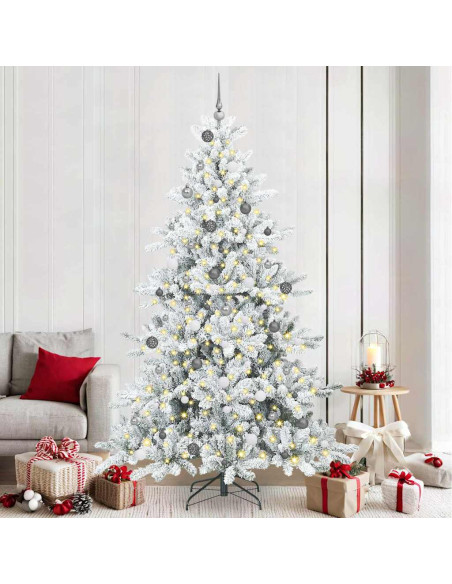 Albero di Natale Artificiale con Rami Pieghevoli Bianco 240 cm