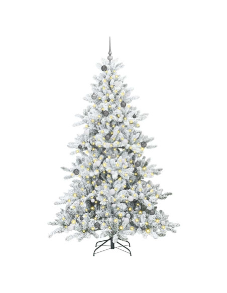 Albero di Natale Artificiale con Rami Pieghevoli Bianco 240 cm