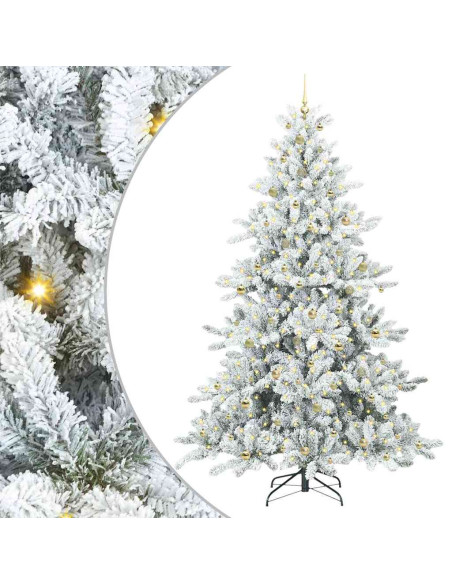 Albero di Natale Artificiale con Rami Pieghevoli Bianco 240 cm