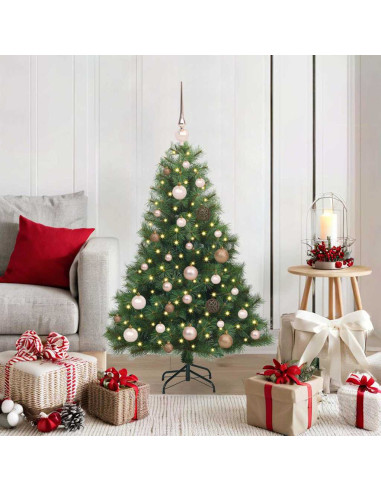 Albero di Natale artificiale con 150 LED Verde 120 cm PE e PVC