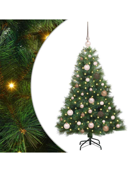 Albero di Natale artificiale con 150 LED Verde 120 cm PE e PVC