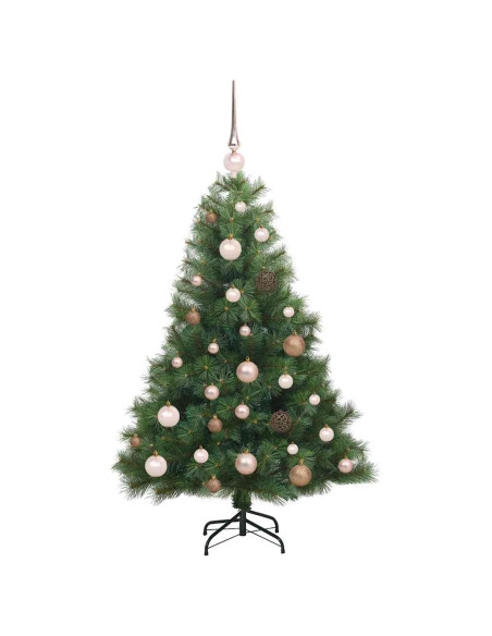 Albero di Natale artificiale con 150 LED Verde 120 cm PE e PVC