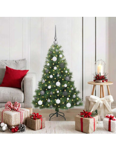 Albero di Natale artificiale con 150 LED Verde 120 cm PE e PVC 2