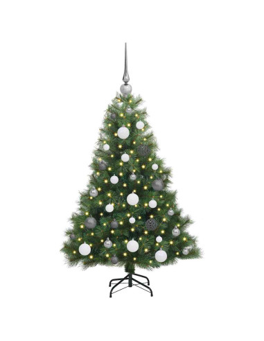 Albero di Natale artificiale con 150 LED Verde 120 cm PE e PVC