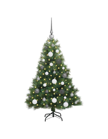 Albero di Natale artificiale con 150 LED Verde 120 cm PE e PVC