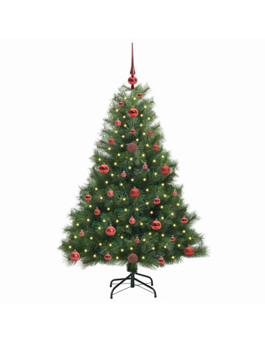 Albero di Natale artificiale con 150 LED Verde 120 cm PE e PVC