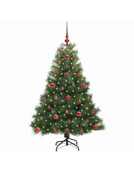 Albero di Natale artificiale con 150 LED Verde 120 cm PE e PVC