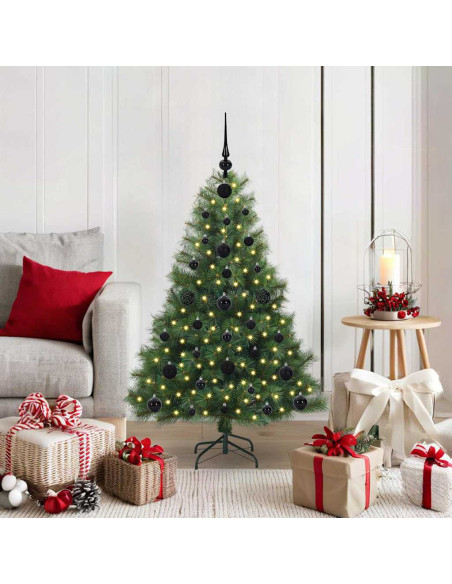 Albero di Natale artificiale con 150 LED Verde 120 cm PE e PVC