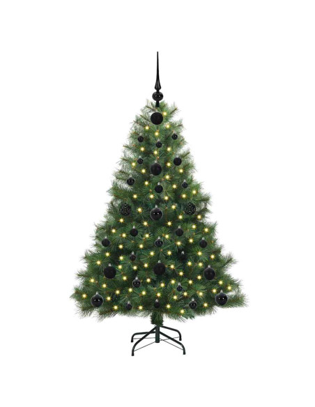 Albero di Natale artificiale con 150 LED Verde 120 cm PE e PVC