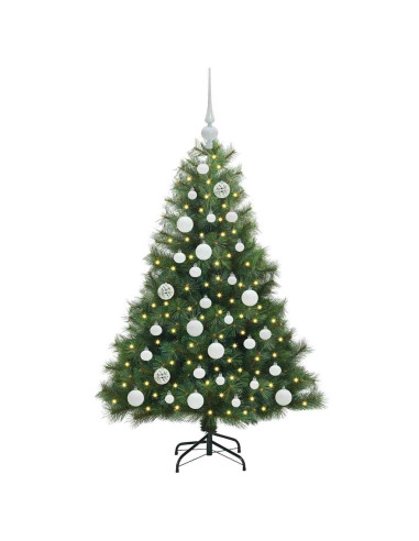 Albero di Natale artificiale con 150 LED Verde 120 cm PE e PVC