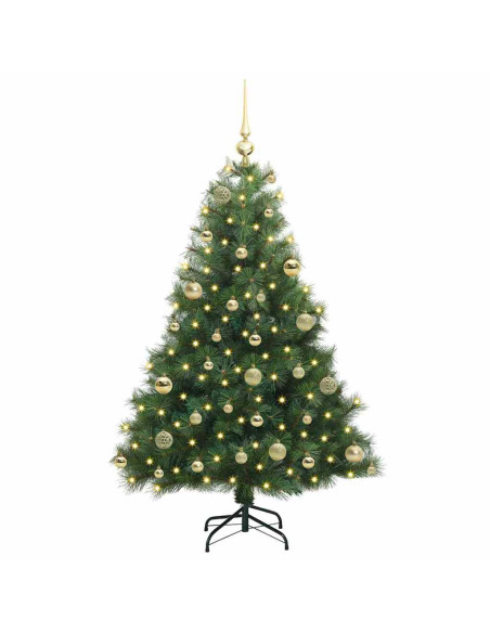Albero di Natale artificiale con 150 LED Verde 120 cm PE e PVC