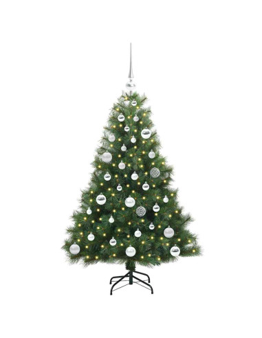 Albero di Natale artificiale con 150 LED Verde 120 cm PE e PVC