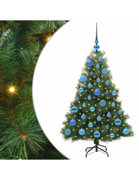 Albero di Natale artificiale con 150 LED Verde 120 cm PE e PVC