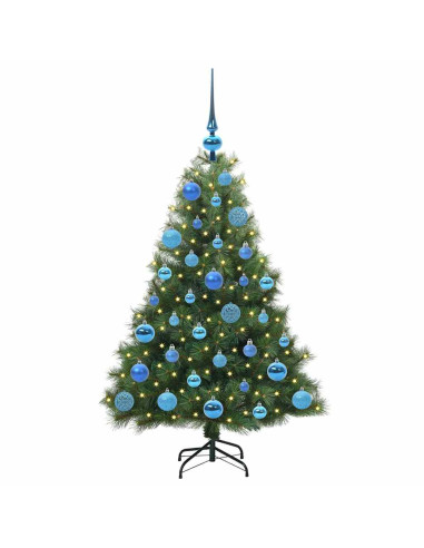 Albero di Natale artificiale con 150 LED Verde 120 cm PE e PVC