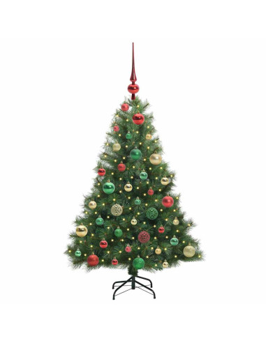 Albero di Natale artificiale con 150 LED Verde 120 cm PE e PVC