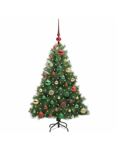 Albero di Natale artificiale con 150 LED Verde 120 cm PE e PVC