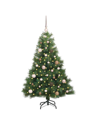 Albero di Natale artificiale con 150 LED Verde 150 cm PE e PVC