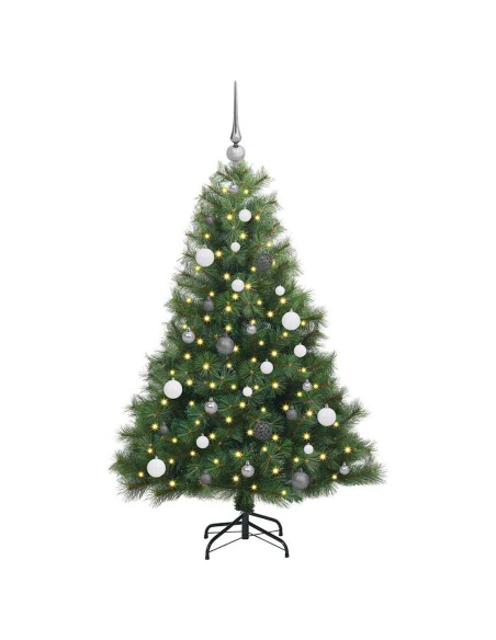 Albero di Natale artificiale con 150 LED Verde 150 cm PE e PVC